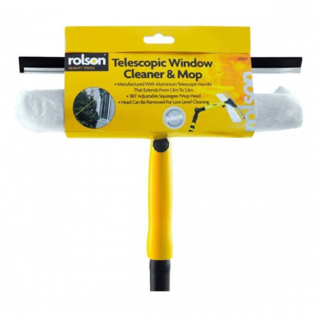 Rolson telescopic window wiper, aluminum/microfiber, 1.3-3.3 m, yellow [1]