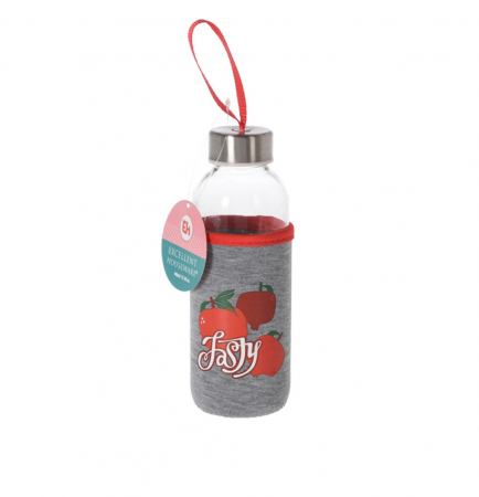 Sticle apa - Sticla apa Excellent Houseware, sticla, 6.2x19.2 cm, 400 ml, rosu
