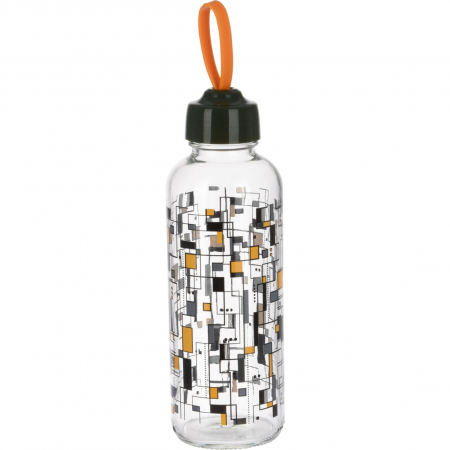 Bucatarie - Sticla apa Excellent Houseware, sticla, 6.5x21 cm, 450 ml, portocaliu