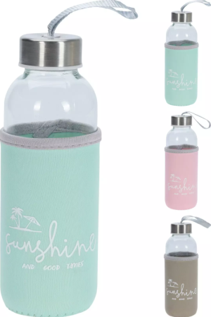 Sticla apa Excellent Houseware, sticla, 6x19 cm, 400 ml, maro [1]