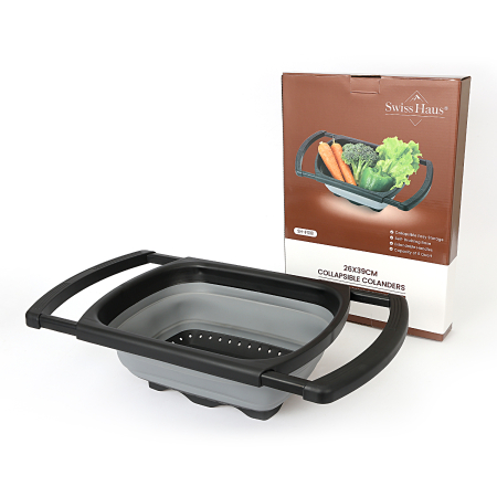 Strecuratoare pliabila pentru legume Swiss Haus-Bakeware, polipropilena, 26x39 cm, negru [4]