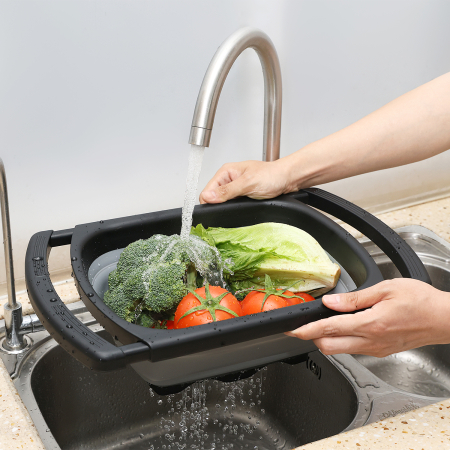 Strecuratoare pliabila pentru legume Swiss Haus-Bakeware, polipropilena, 26x39 cm, negru [3]