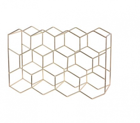 Accesorii Bauturi - Suport 11 sticle vin Excellent Houseware, metal, 44x15x29 cm, auriu