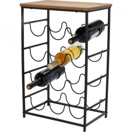 Wine racks and accessories - Koopman 12-bottle wine rack, metal, 40x26x60 cm, black