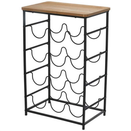 Koopman 12-bottle wine rack, metal, 40x26x60 cm, black [2]