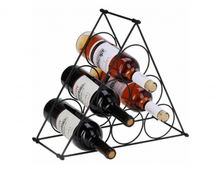 Suport 6 sticle vin Koopman, metal, 39x18x34 cm, negru [1]