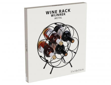 Suport 7 sticle vin Koopman, metal, 31x18x34 cm, negru [2]