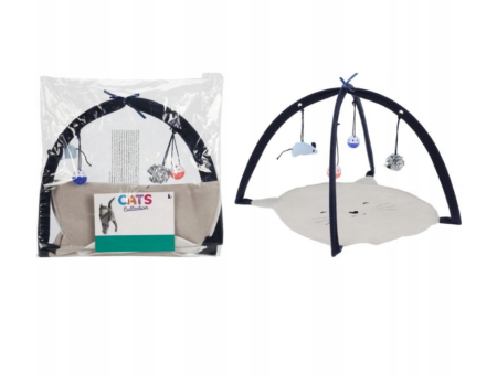 Suport de joaca pentru pisici Excellent Houseware, poliester/metal, 40x46x36 cm, gri/negru [1]