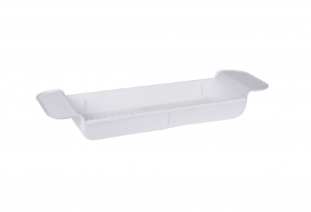 Accesorii baie - Suport extensibil cada Excellent Houseware, polipropilena, 55x17x7.7 cm, alb