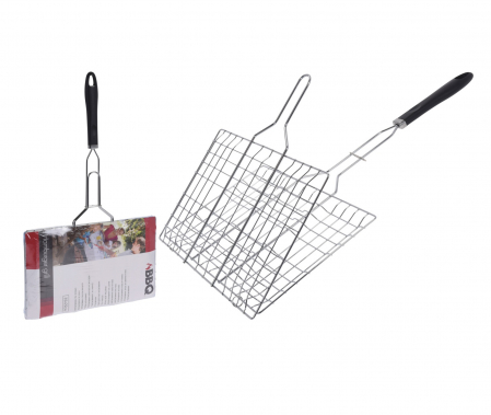 BBQ hamburger grill rack, chrome-plated steel, 60x35 cm, silver [1]