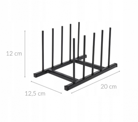 Suport pentru farfurii si capace Excellent Houseware, metal, 20x12.5x12 cm, negru [1]