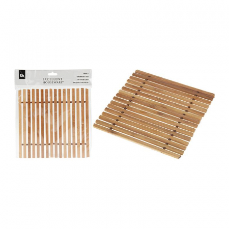 Suport pentru oala Excellent Houseware, bambus, 18x18x0.6 cm, maro [2]