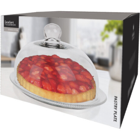 Suport pentru tort Excellent Houseware, sticla, 30x17 cm, transparent [1]