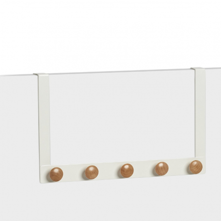 Living & deco - Suport pentru usa Zeller, metal/bambus, 41x5x25 cm, alb/maro