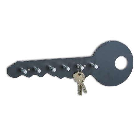 Hooks - Zeller key storage wall bracket, aluminum, 35x4x12 cm, black