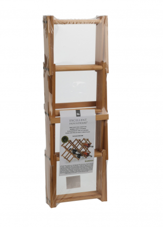 Accesorii Bauturi - Suport pliabil 10 sticle vin Excellent Houseware, bambus, 54.5x16.5x36.5 cm, maro