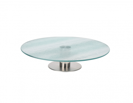 Suport prajituri Excellent Houseware, sticla/otel inoxidabil, 30x7 cm, transparent/argintiu [0]