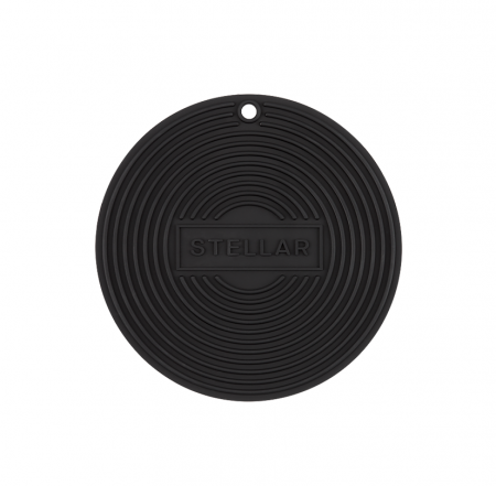 Naproane si capace acoperire alimente - Suport protectie tigai/oale Stellar Kitchen, silicon, 19x0.3 cm, negru
