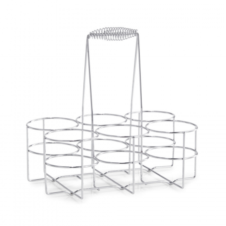 Suporturi si accesorii vin - Suport sase sticle vin Zeller, metal, 32x22x31 cm, argintiu