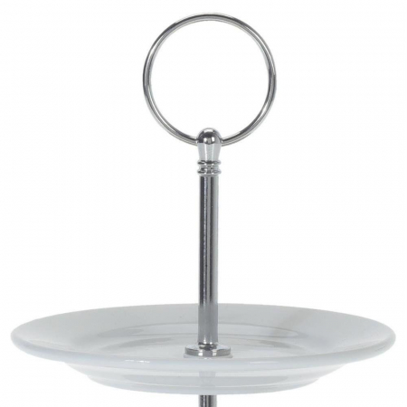 Suport servire cu 2 nivele Excellent Houseware, portelan, 15x21.5 cm, alb [7]