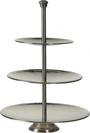 Platouri servire - Suport servire cu 3 nivele Excellent Houseware, metal, 25x36.5 cm, argintiu