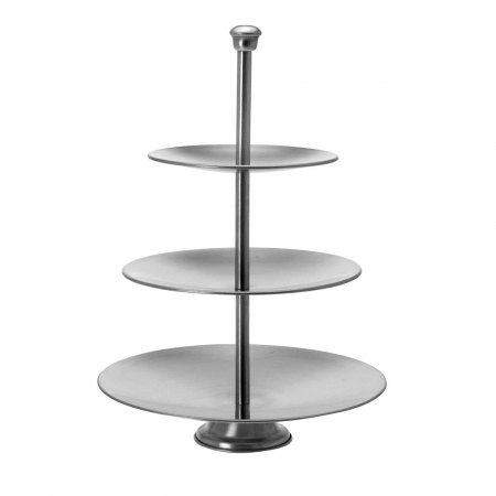 Suport servire cu 3 nivele Excellent Houseware, otel inoxidabil, 25x36 cm, argintiu [0]