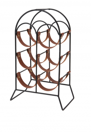 Suporturi si accesorii vin - Suport sticle vin Home&Styling Collection, metal, 25x15x40 cm, negru/maro
