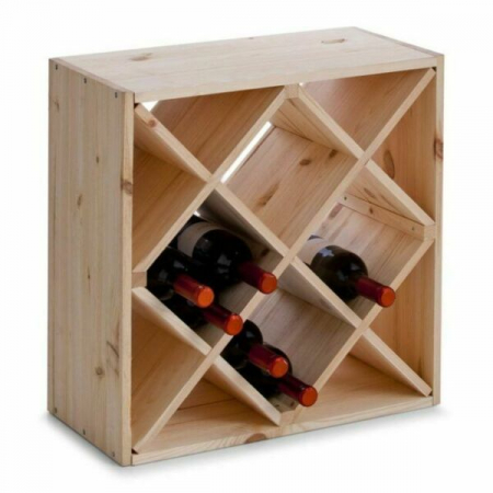 Suport sticle vin Zeller, pin, 52x25x52 cm, maro [1]