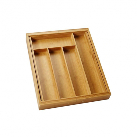 Suport tacamuri extensibil, bambus, 28-45x33.5x5 cm, maro [2]