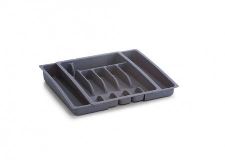 Vesela si tacamuri - Suport tacamuri extensibil Zeller, plastic, 29-50x38x6.5, gri