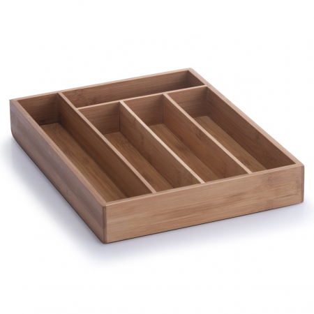 Suporturi pentru tacamuri - Suport tacamuri sertar Koopman Excellent Housewares, bambus, 35x26x5 cm, maro