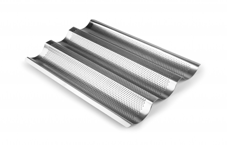 Cookware - Ibili-Classica perforated baking tray, stainless steel, 38x25 cm, shiny silver