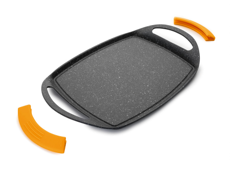 Tava grill Ibili-Basic, aluminiu, 36x23x3.2 cm, negru/galben [2]