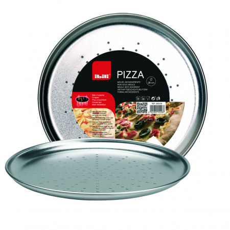 Ibili-Classic perforated pizza tray, stainless steel, 28 cm, silver [1]