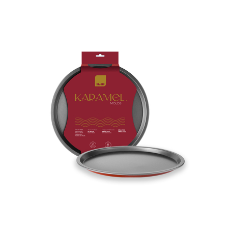 Ibili-Karamel pizza tray, carbon steel, 32x1.8 cm, black/red [1]