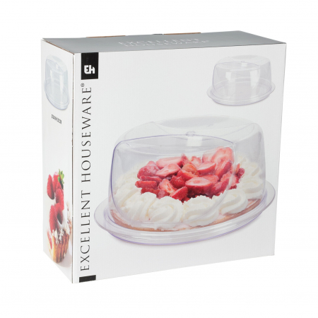 Tava servire prajituri Excellent Houseware, polipropilena, 34x15 cm, transparent [1]