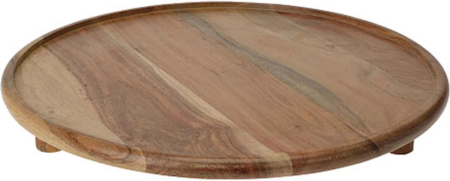 Platouri servire - Tava servire rotunda Excellent Houseware, lemn de salcam, 37 cm, maro