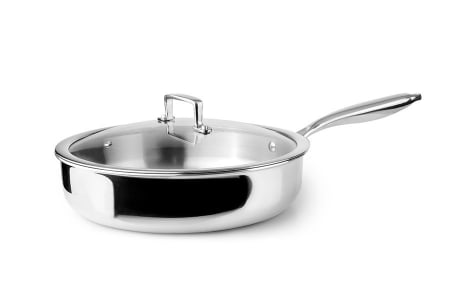 Cookware - Ibili Triply Natural frying pan with lid, stainless steel/aluminum, 24 cm, silver