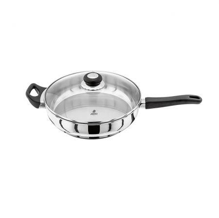Cookware - Judge Vista frying pan with lid, stainless steel, 28 cm, silver/black