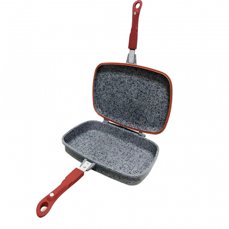 Berni Group-Sanity Stone double grill pan, 32x24x7.5 cm, aluminum, gray [1]