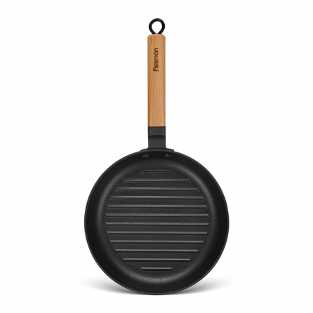 Fissman grill pan, enameled cast iron/wood, 24x3.5 cm, blue [2]