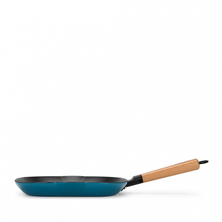 Fissman grill pan, enameled cast iron/wood, 28x28x3 cm, blue [4]