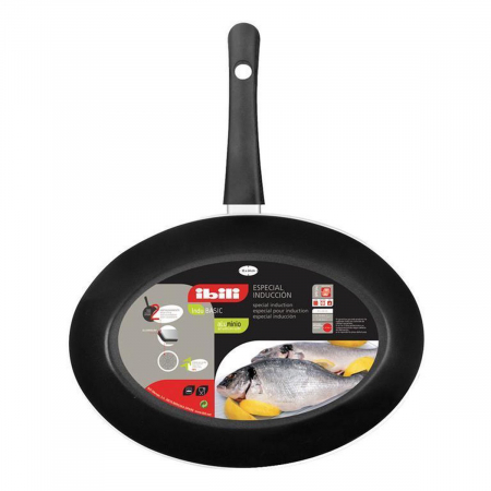 Cookware - Ibili-Indubasic frying pan, aluminum, 35x24x4.5 cm, black