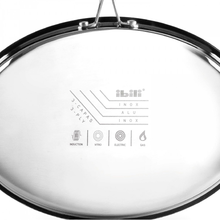 Ibili-Triply Natural frying pan, stainless steel/aluminum, 34x23x4.7 cm, silver [3]