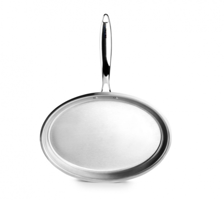 Cookware - Ibili-Triply Natural frying pan, stainless steel/aluminum, 34x23x4.7 cm, silver