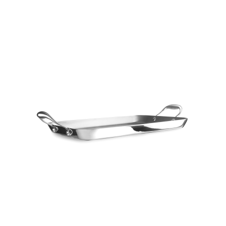Kitchen - Triply natural flat grill pan Ibili, stainless steel, 38 x 25 x 3 cm,silver