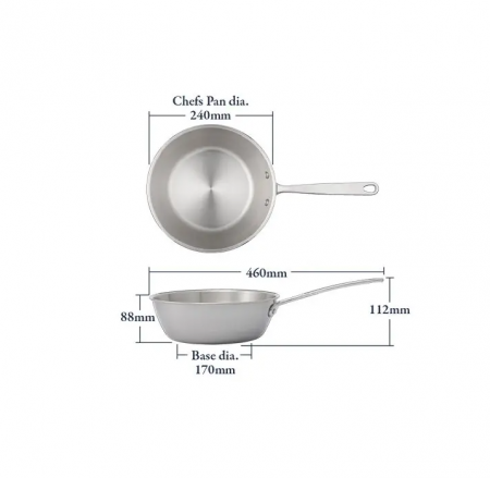 Stellar Eclipse deep frying pan, stainless steel/aluminum, 24 cm, silver [8]