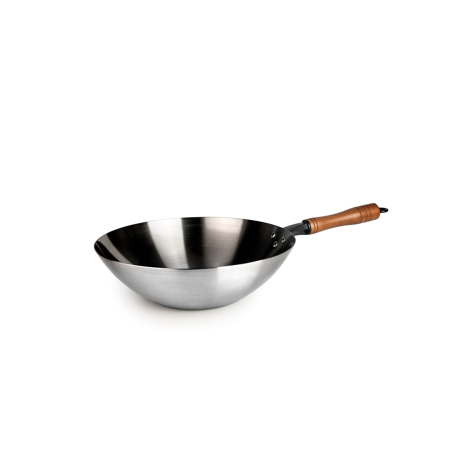 Cookware - Ibili Karbonsteel wok, carbon steel, 32 cm, silver/brown