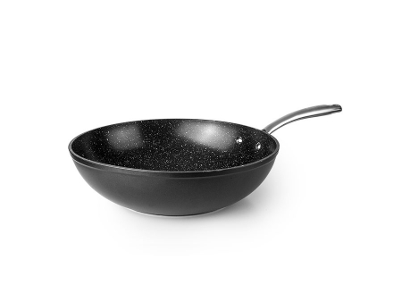 Cookware - Ibili Quarzo wok pan, forged aluminum, 30 cm, black/silver