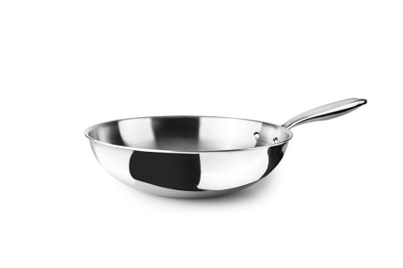 Cookware - Ibili Triply Natural wok pan, stainless steel/aluminum, 30 cm, silver